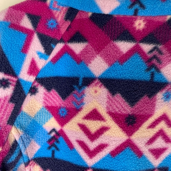 GIRLS COLUMBIA FLEEZE ZIP UP TOP LIKE NEW SIZE SMALL 7/8 PINK BLUE - Picture 4 of 7